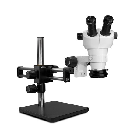 Scienscope NZ Stereo Zoom Microscope And Low-Profile LED Light On Dual Arm Stand NZ-PK5D-R3E